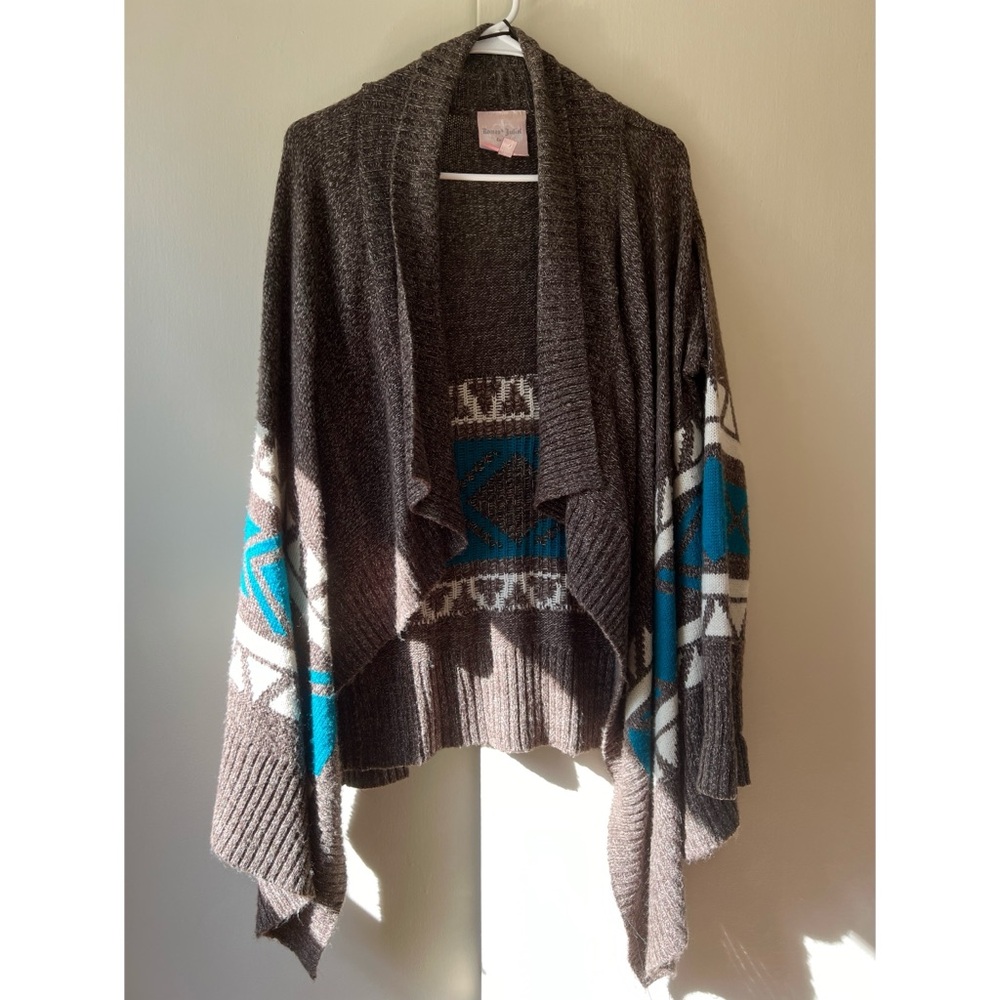 Women’s Draped Front Textured Cardigan